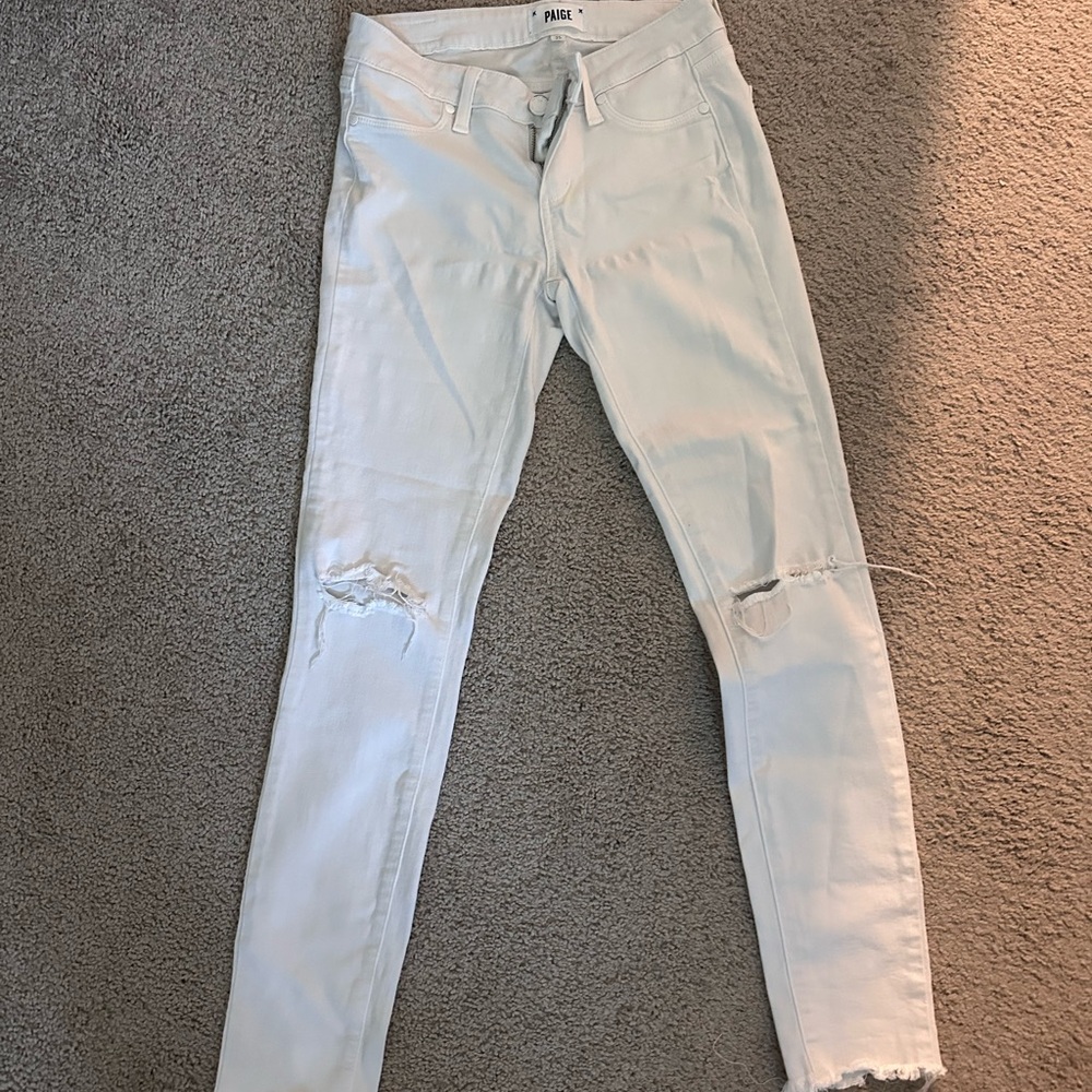 White Distressed Skinny Jeans